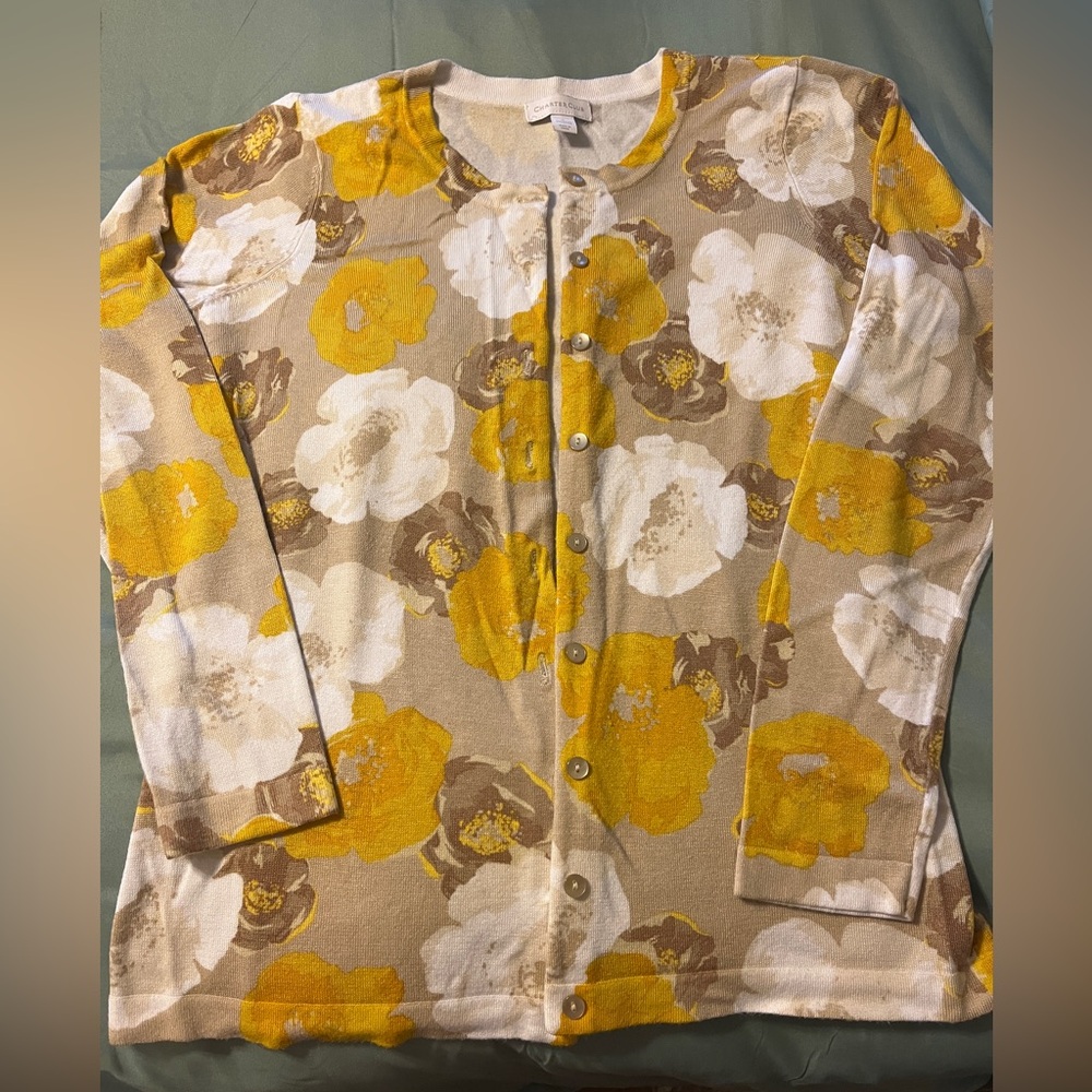 Floral Button-Up Women's Sweater